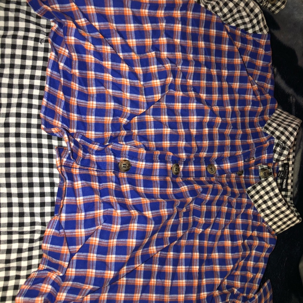 buttoned up long sleeve. cropped top